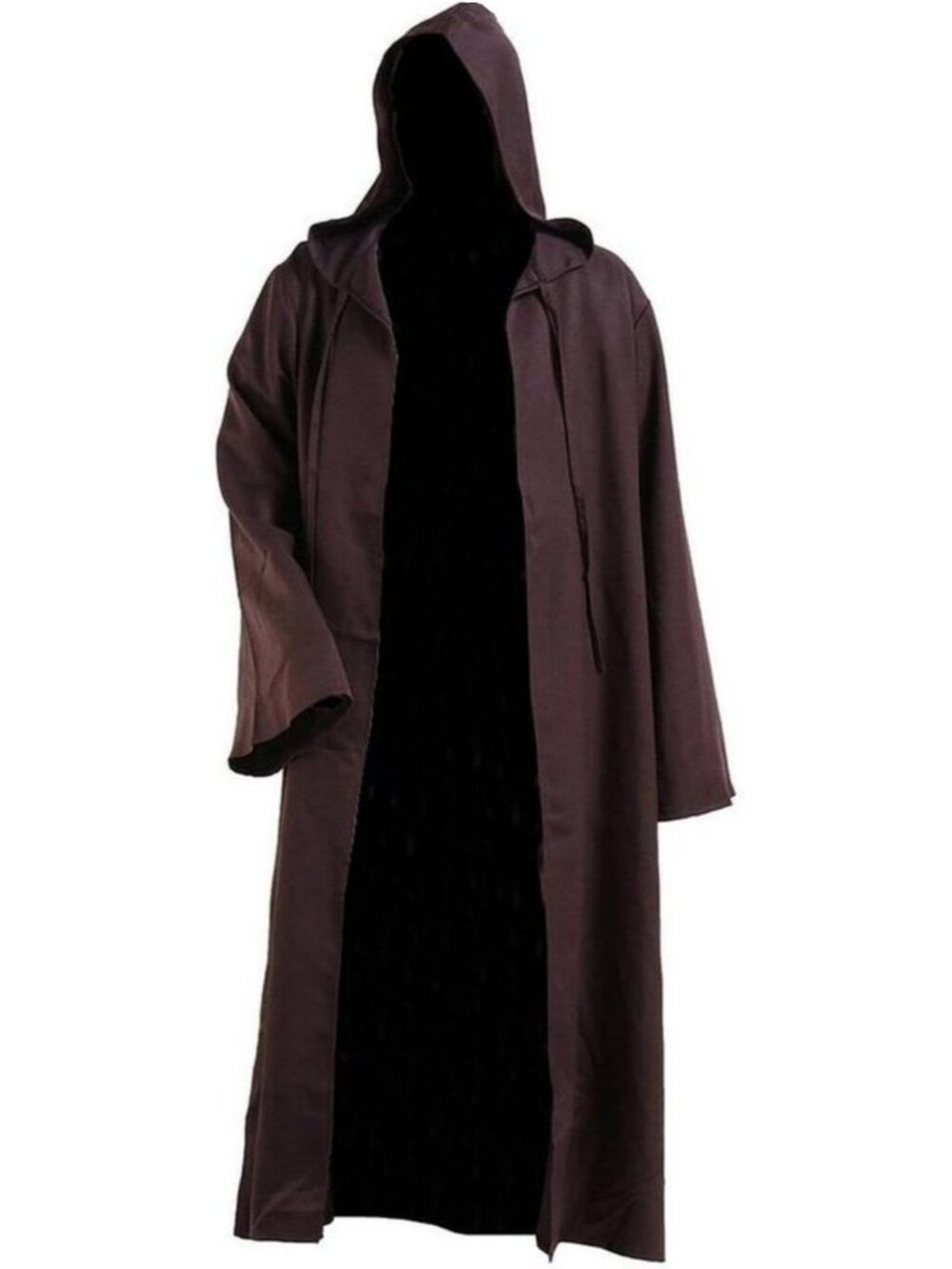Men's Brown Wizard Robes Monk Hood Cape Cosplay Priest Cloak Halloween Costume